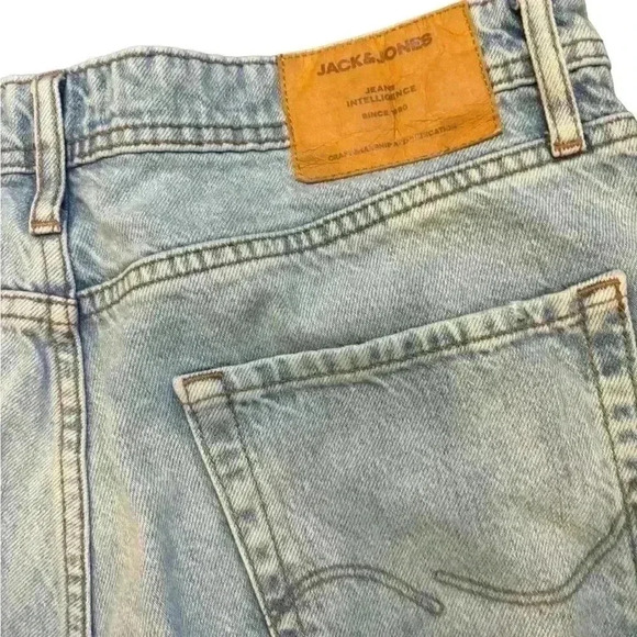 Jack & Jones Loose/Chris Men’s Jeans Button Fly  Size 33 Distressed Knees - Picture 6 of 9